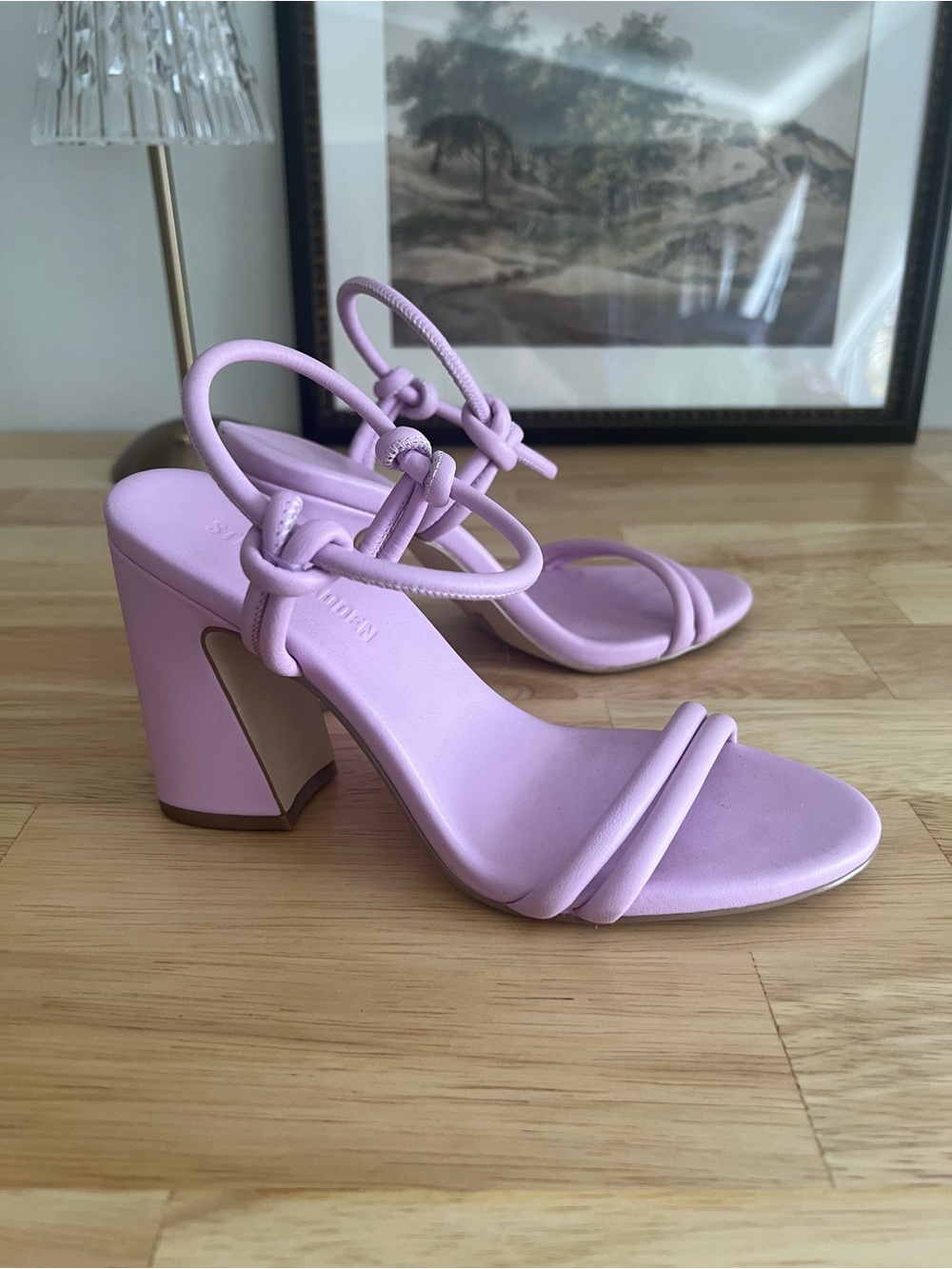 Steve Madden- Lavender Strappy Block Heel Sandals - Women's